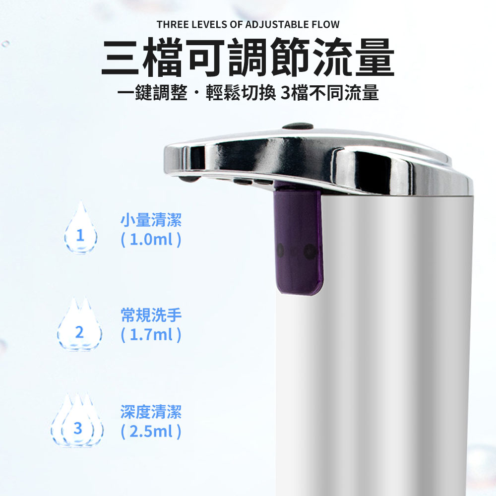 選物優品 不鏽鋼 感應式自動給皂機 280ml(泡沫洗手機)