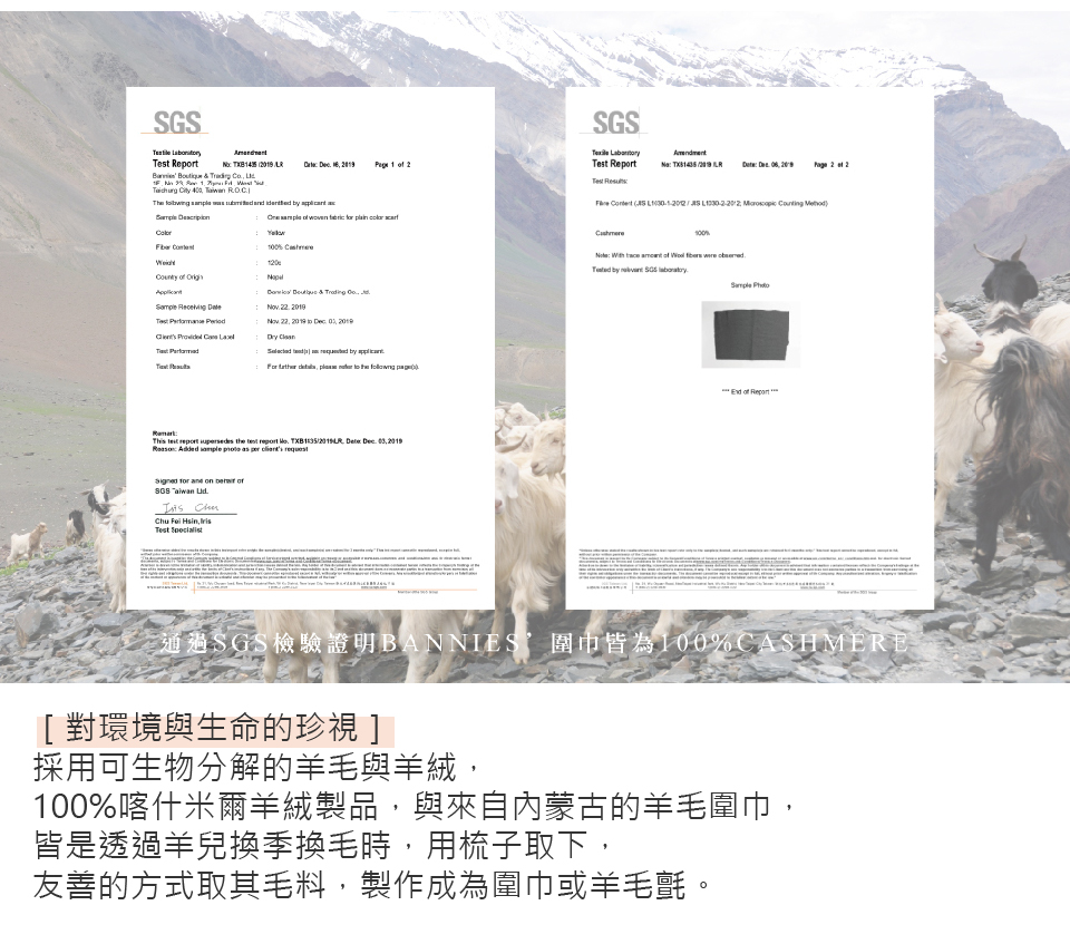 ééSGSæª¢é©è­æBANNIESåå·¾ççº100%CASHMERE