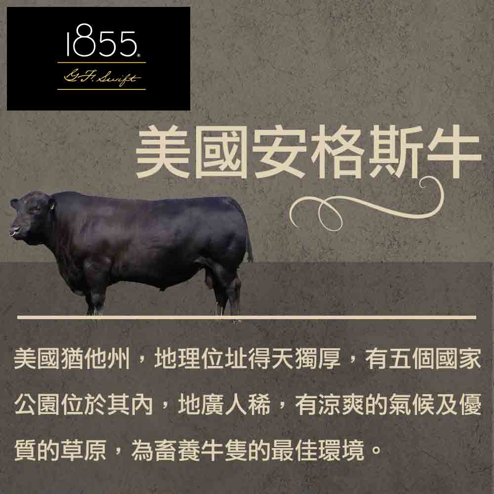 亞倫私廚 1855美國安格斯黑牛嫩肩牛排8片組(120g±1