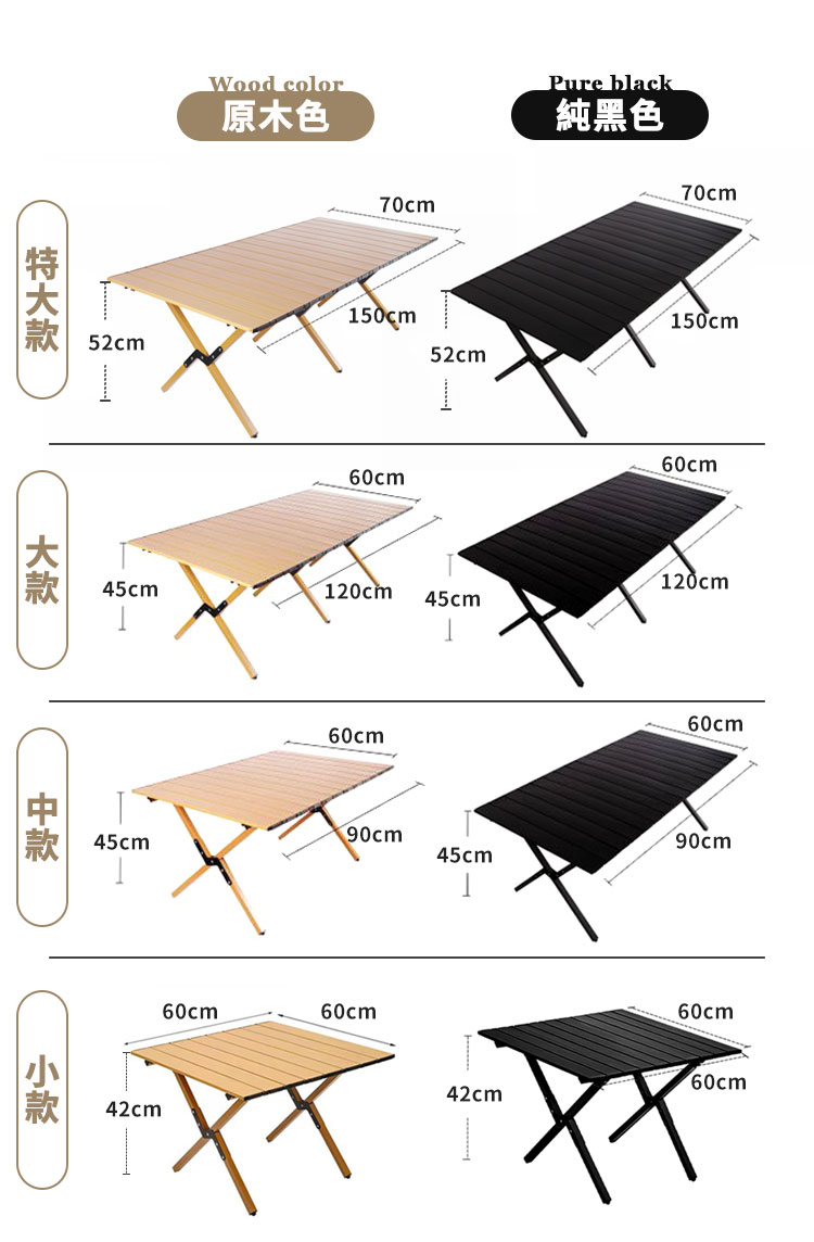 悠遊戶外 高碳鋼加厚折疊戶外露營桌 摺疊桌(大款 120*6