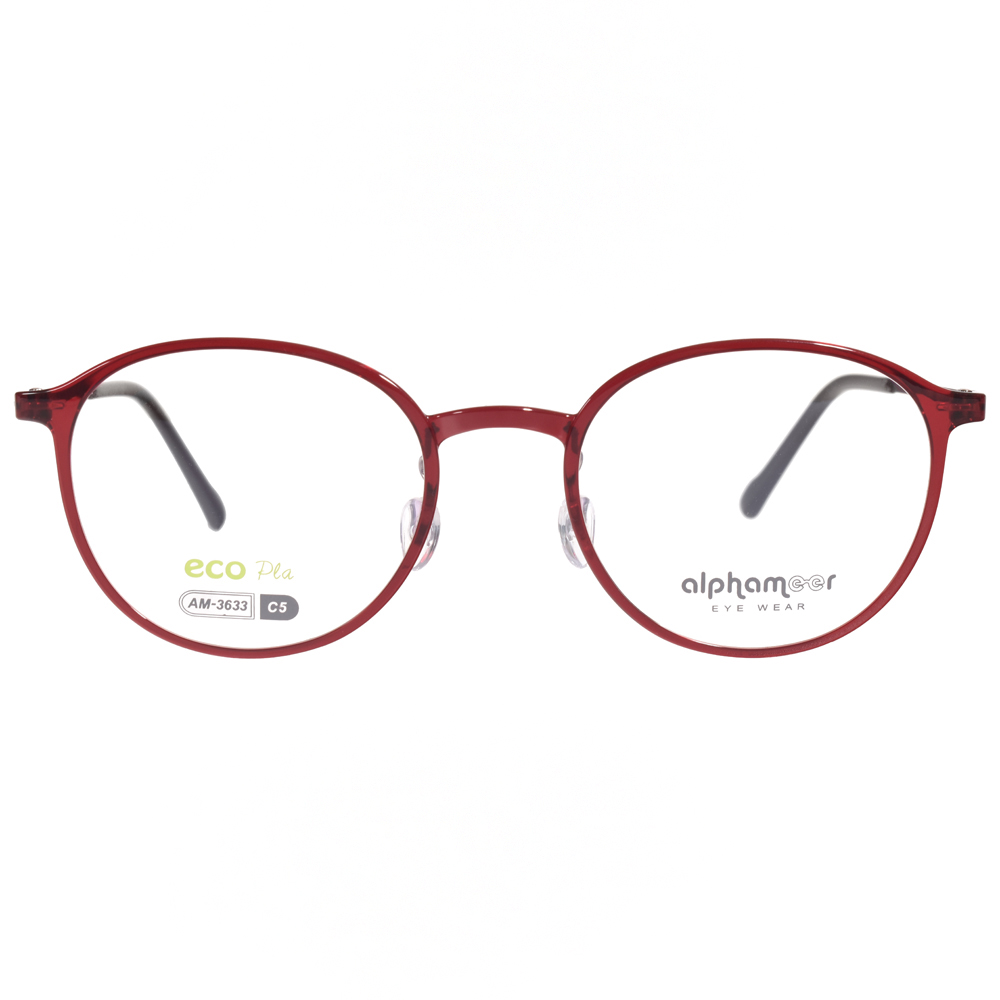Alphameer ECO系列 圓框光學眼鏡(紅#AM363