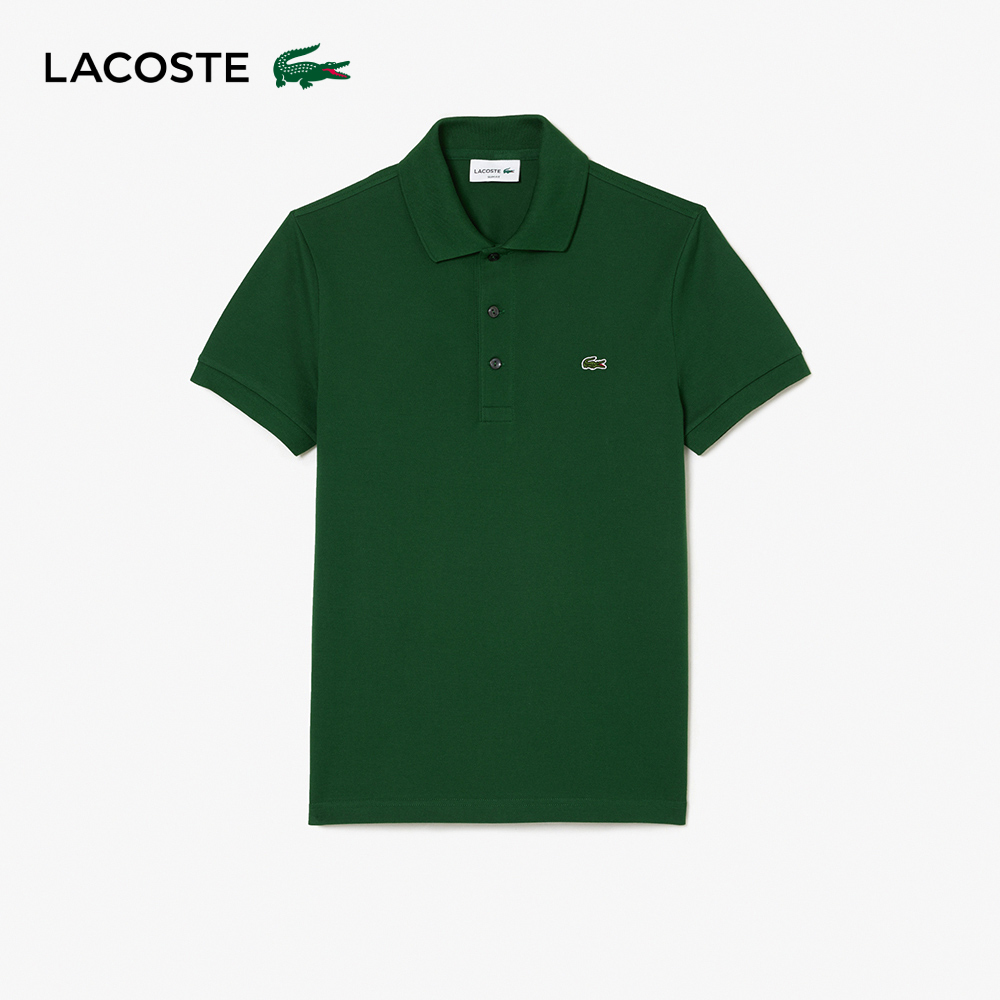 LACOSTE 男裝-經典修身短袖Polo衫(深綠色)優惠推