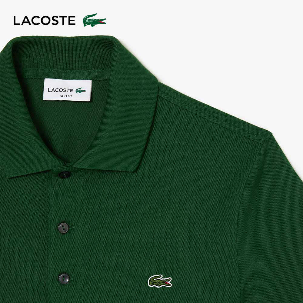 LACOSTE 男裝-經典修身短袖Polo衫(深綠色)優惠推