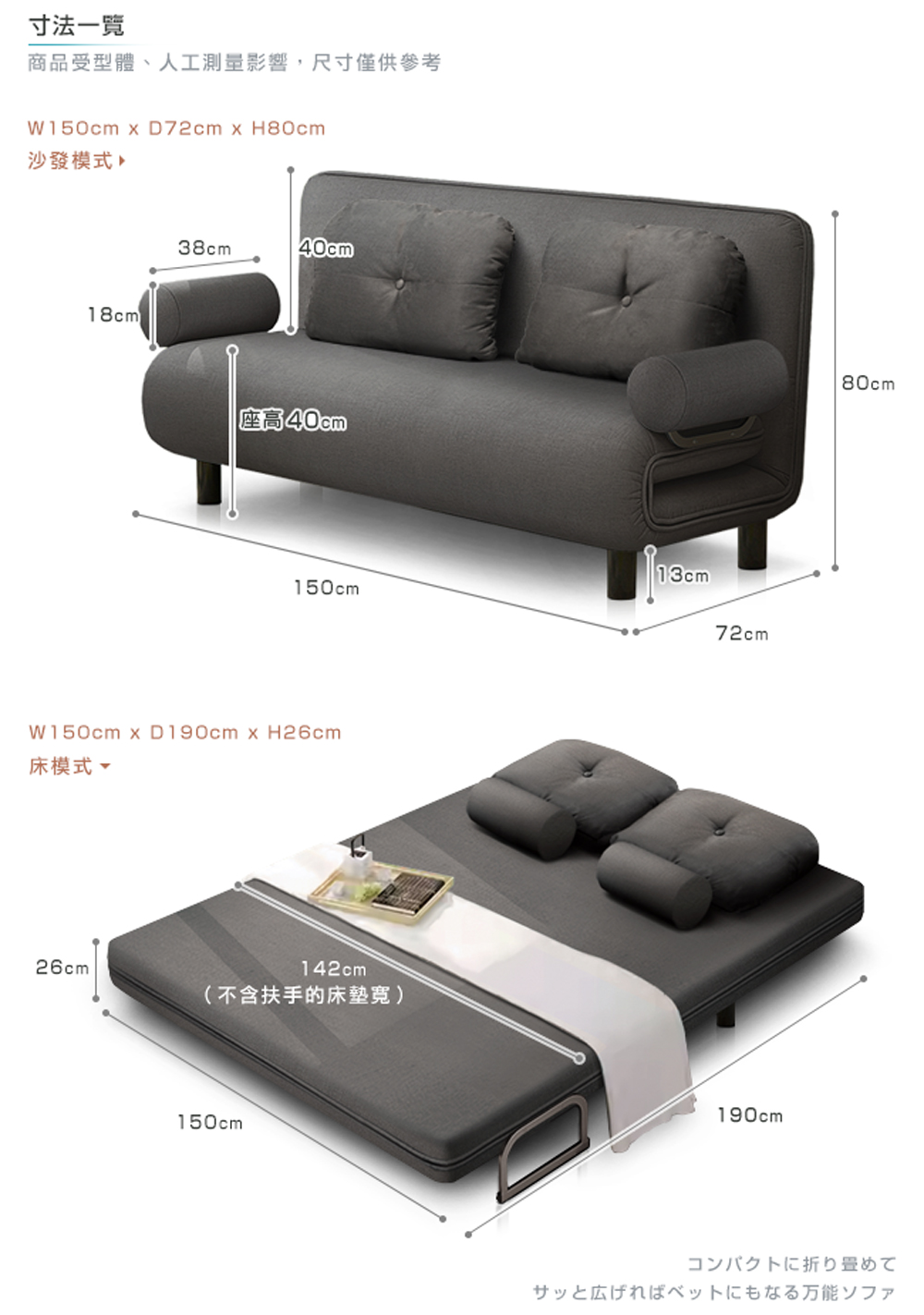 商品受型體、人工測量影響,尺寸僅供參考