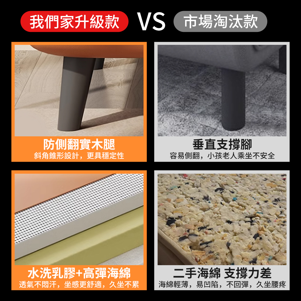 YS/譽神 折疊沙發床兩用 貓抓皮 小沙發(童沙發/實木/成