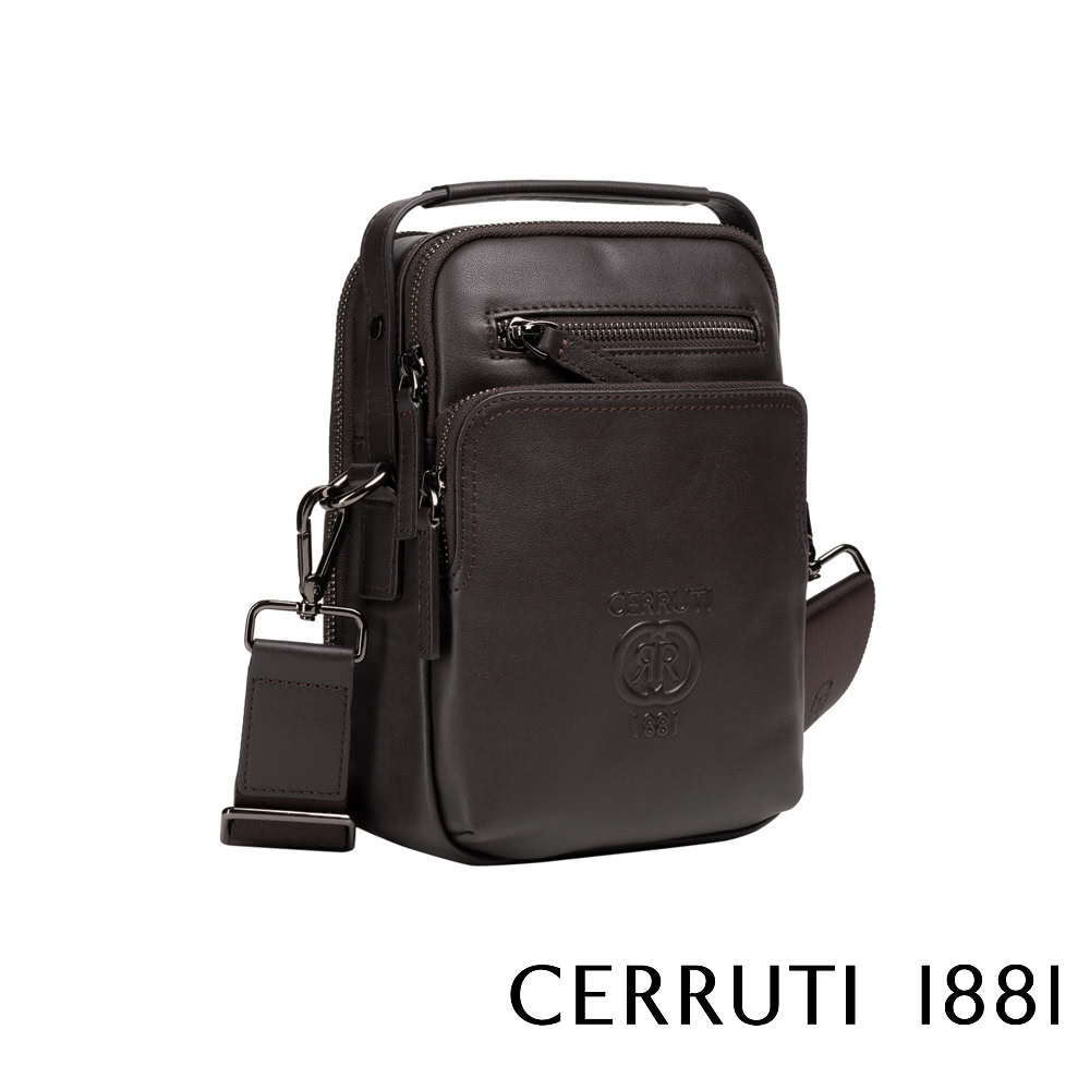 Cerruti 1881 限量2折 頂級義大利小牛皮肩背包斜