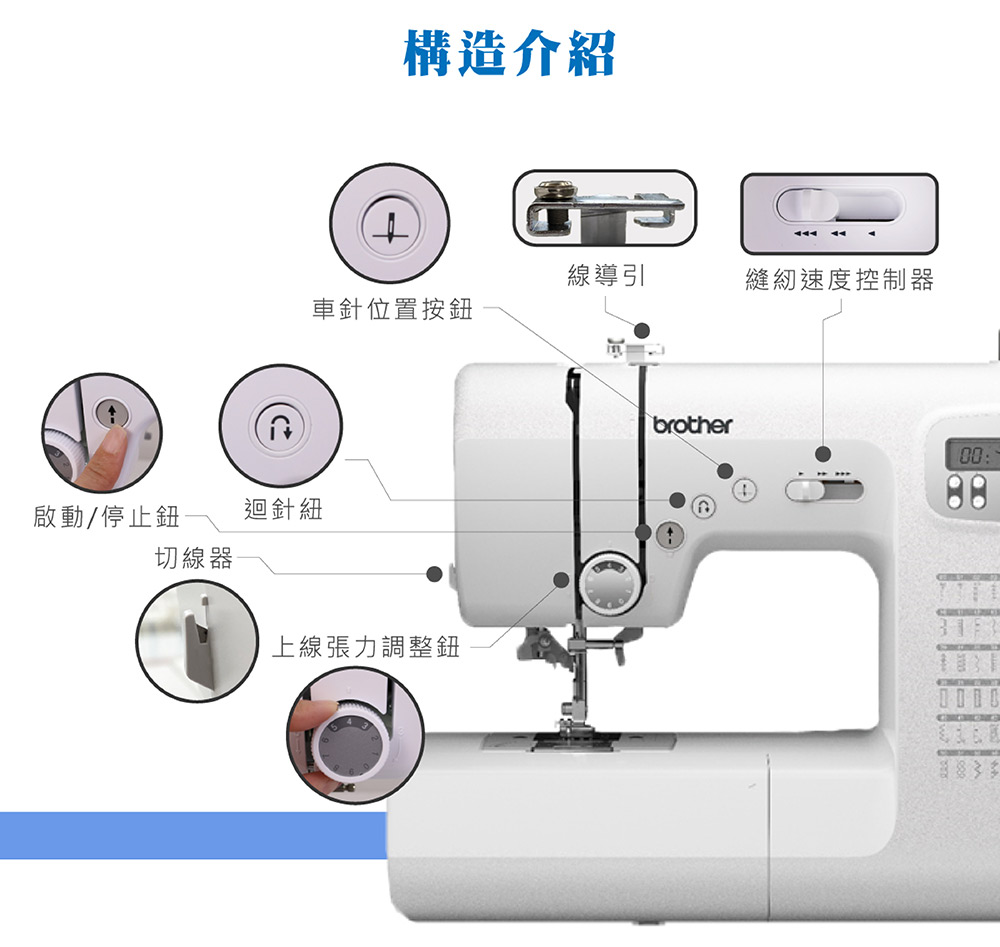 Brother 兄弟牌 智慧式自動穿線懷特天使縫紉機 FS-