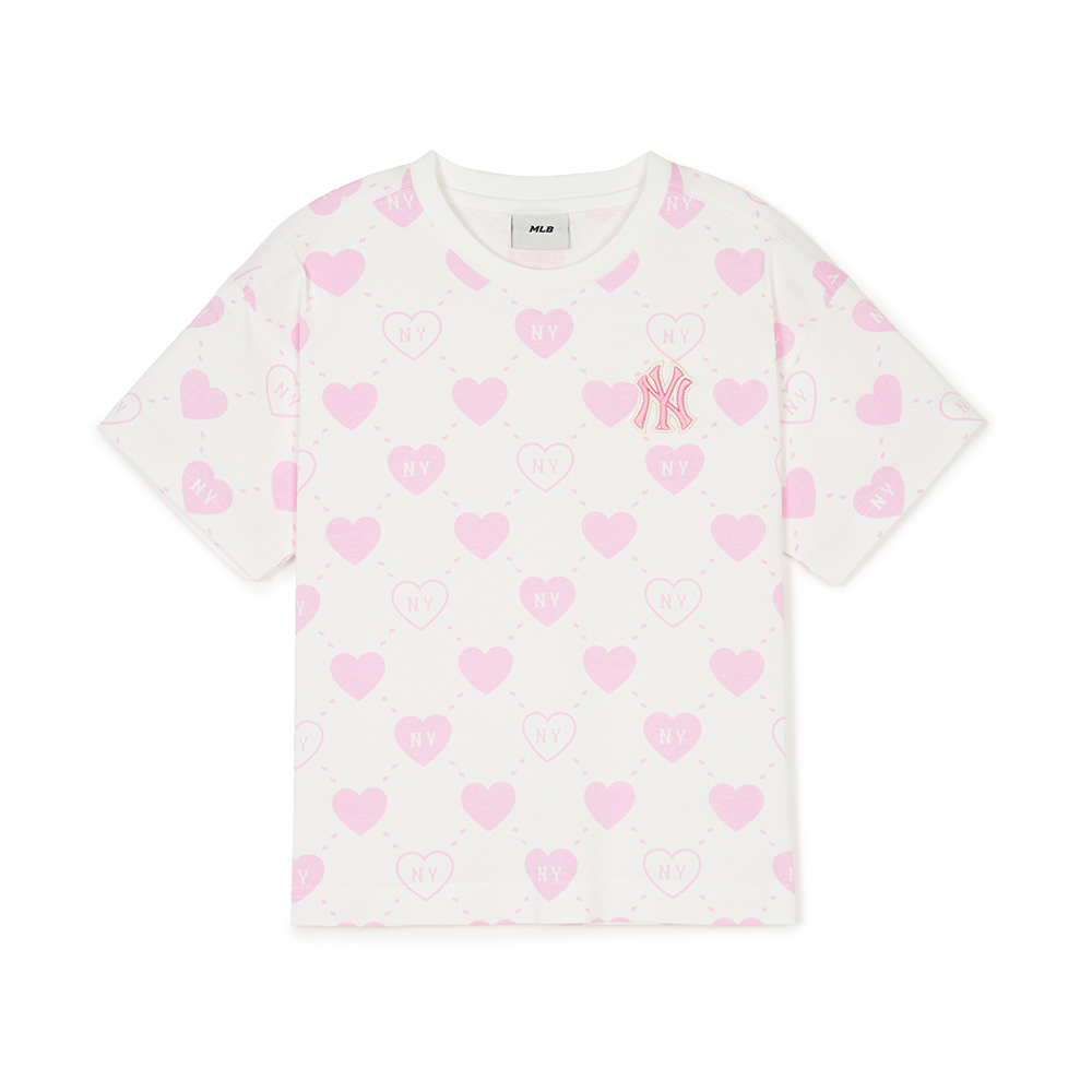 MLB 童裝 短袖T恤 Heart系列 紐約洋基隊(7FTS