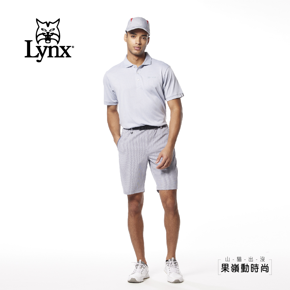 Lynx Golf 男款吸排抗UV涼感透氣速乾優美緹花工藝織