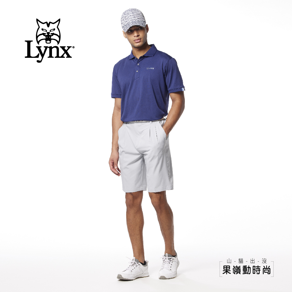 Lynx Golf 男款彈性舒適腰圍兩側鬆緊帶素面基本款後袋