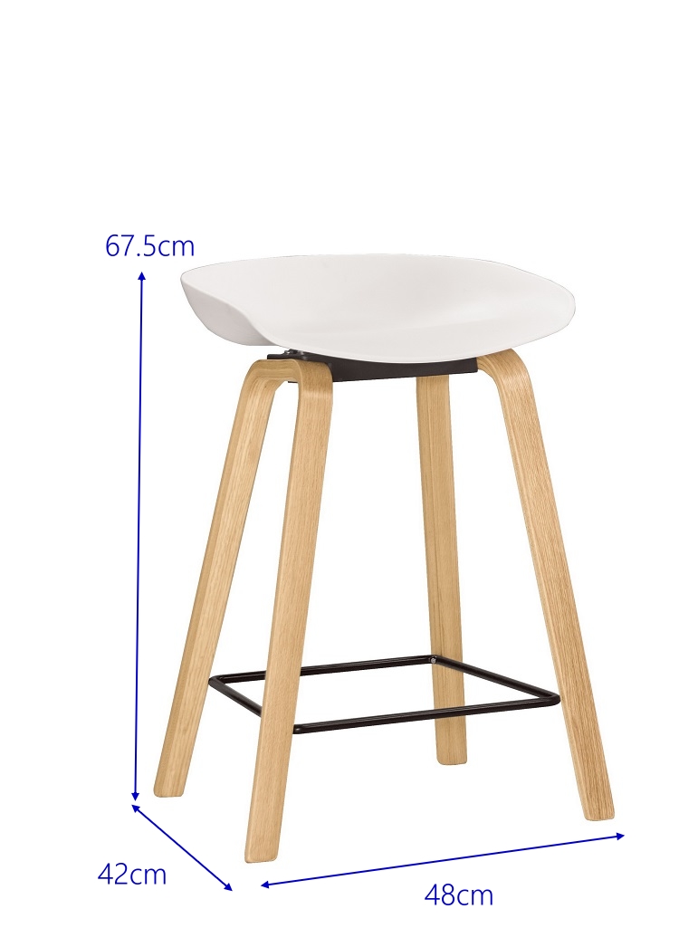 MUNA 家居 伊絲吧椅/中/白/實木(椅子 休閒椅 餐椅)