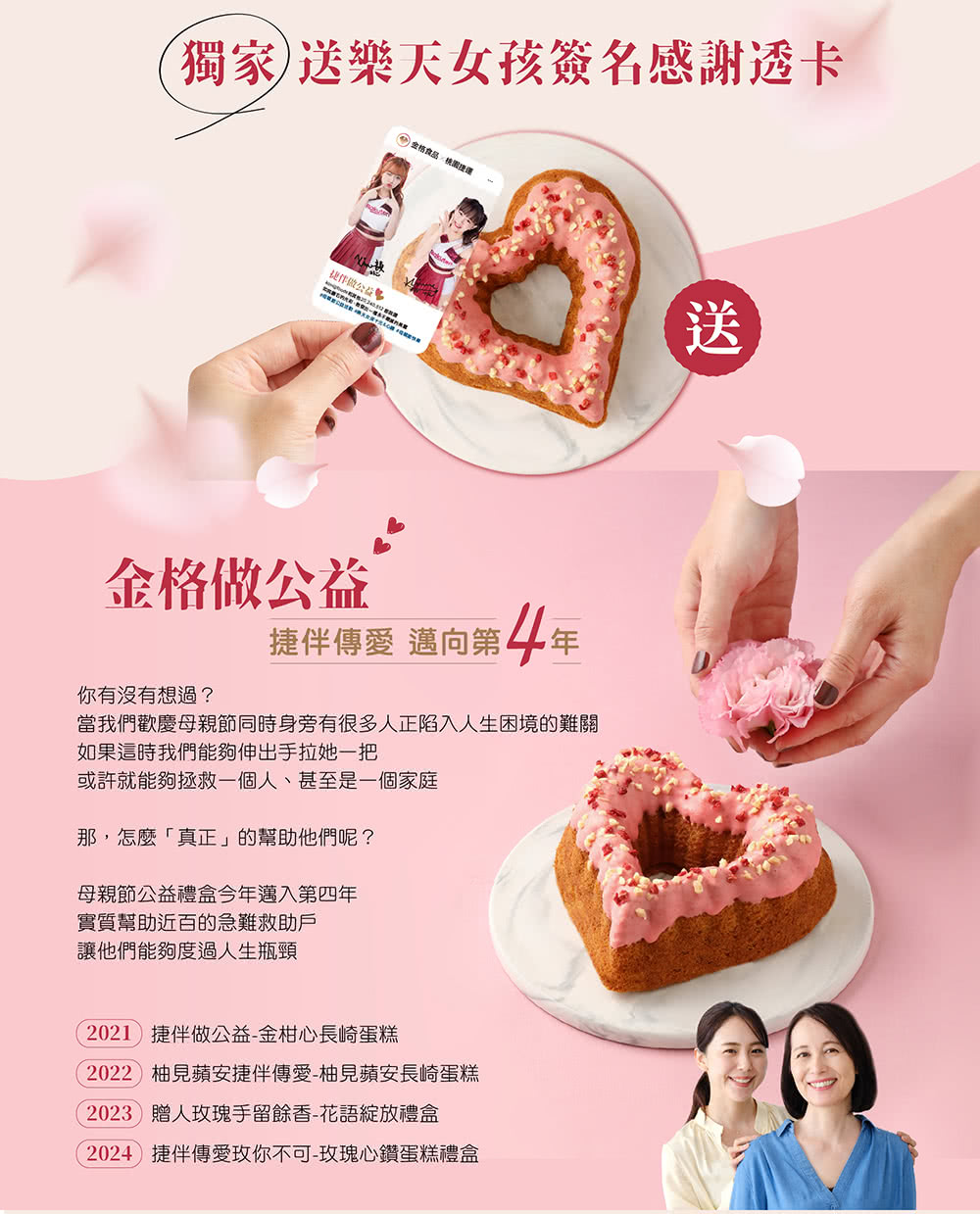 金格食品 玫瑰心鑽蛋糕5入(桃捷聯名母親節公益禮盒)評價推薦