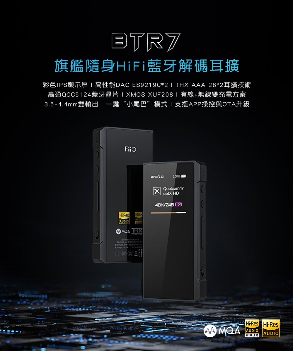 FiiO 旗艦隨身Hi-Fi藍牙音樂接收器(BTR7)優惠推