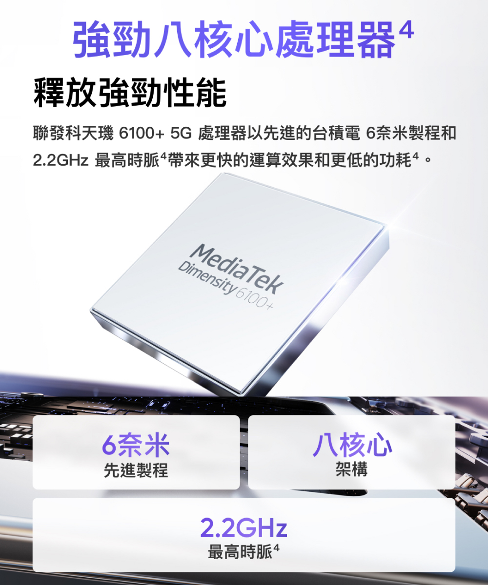 聯發科天璣 61005G處理器以先進的台積電6奈米製程和