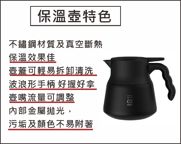 HARIO V60不鏽鋼咖啡保溫壺PLUS 黑色600ml(