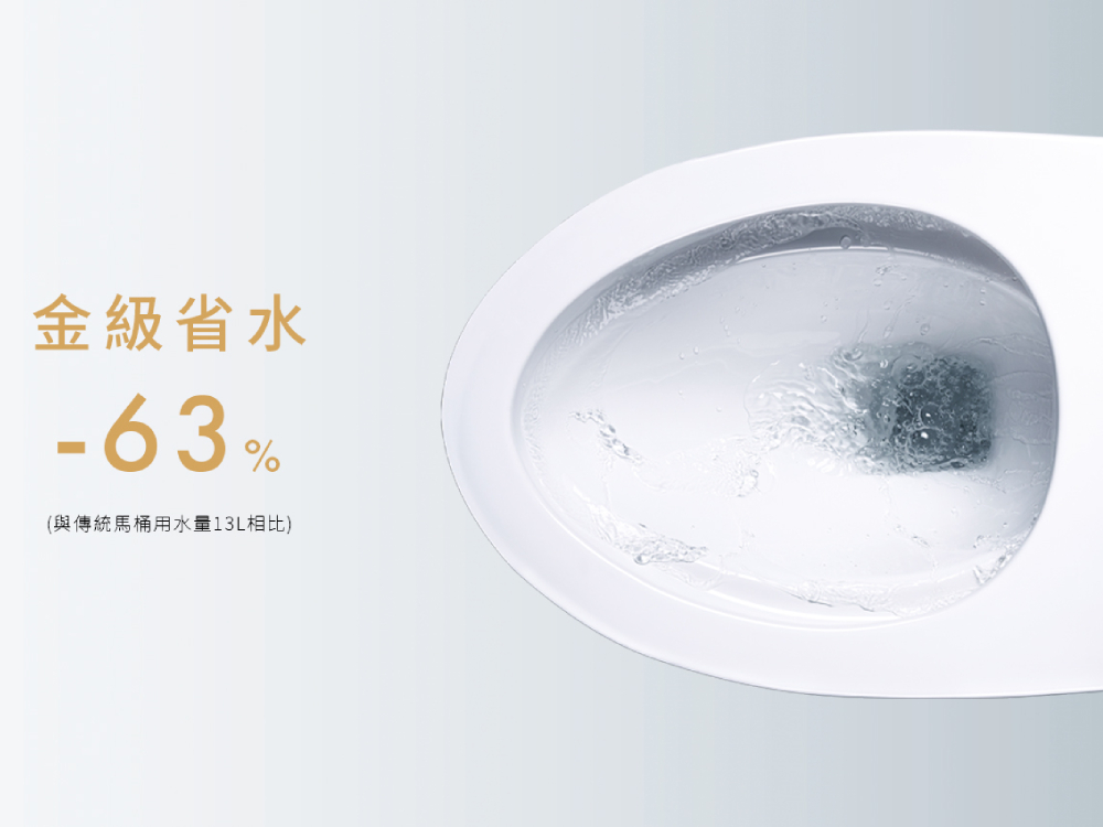 金級省水 與傳統馬桶用水量13L相比 