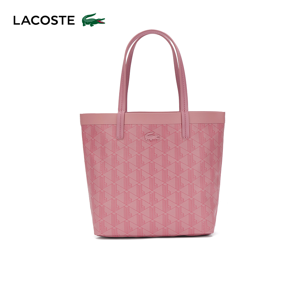 LACOSTE 母親節首選包款-印花塗層帆布小包(粉紅色)品