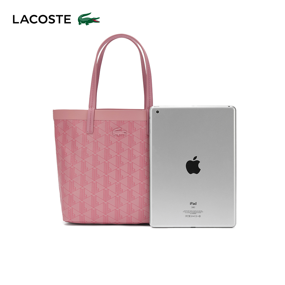 LACOSTE 母親節首選包款-印花塗層帆布小包(粉紅色)品