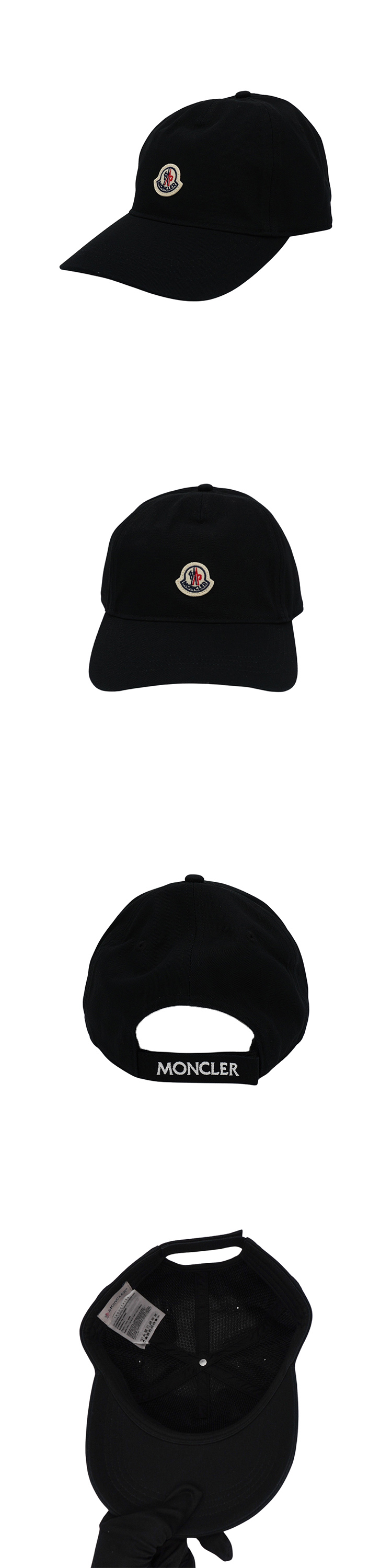 MONCLER 棉布品牌徽標棒球帽(黑)優惠推薦