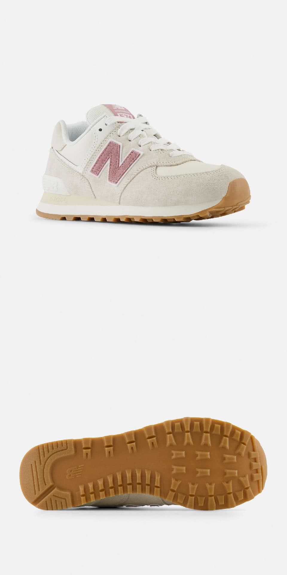 NEW BALANCE 休閒鞋 574 女鞋 亞麻 玫瑰木 