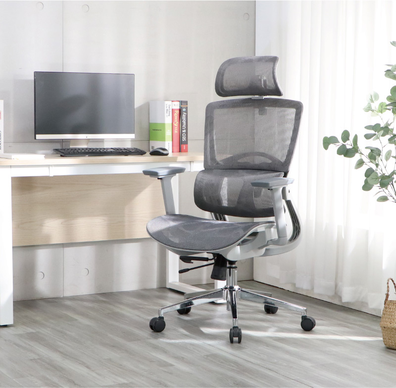 LOGIS 炫曜銀灰全網椅(腦椅 辦公椅 人體工學椅 全網椅