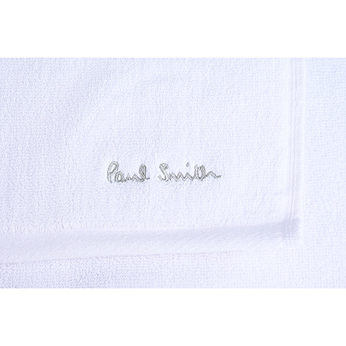Paul Smith 刺繡草寫LOGO純棉彩直條紋飾邊毛巾(