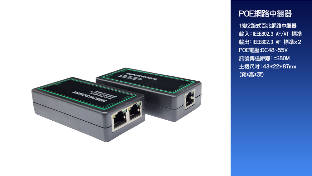 I-Family POE 1變2路 百兆 網路中繼器好評推薦