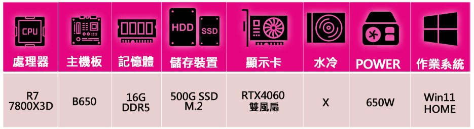 微星平台 R7八核 Geforce RTX4060 WiN1