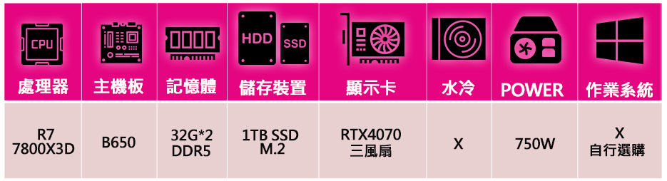 微星平台 R7八核 Geforce RTX4070 3X {