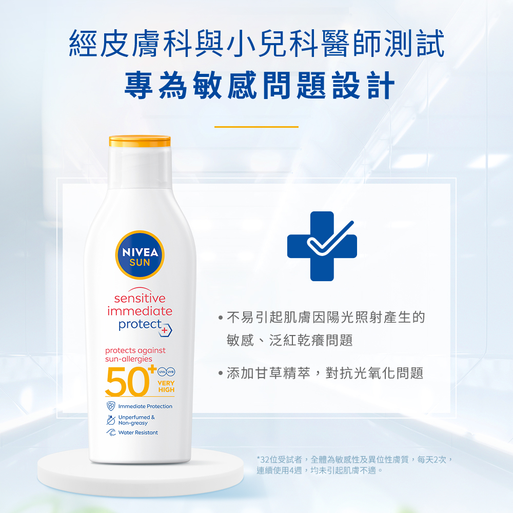 32位受試者,全體為敏感性及異位性膚質,每天2次,