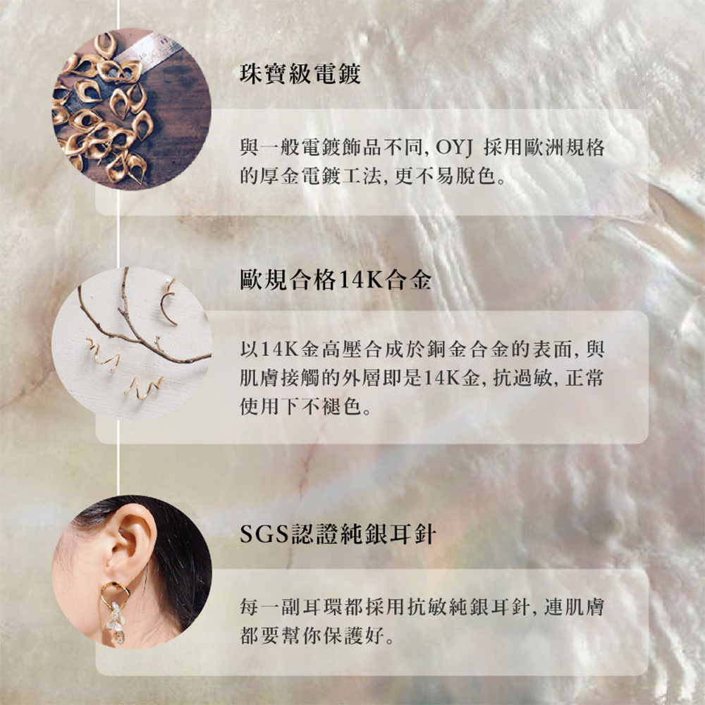 肌膚接觸的外層即是14K金, 抗過敏, 正常
