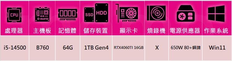 華碩平台 i5十四核 RTX 4060TI Win11{海景