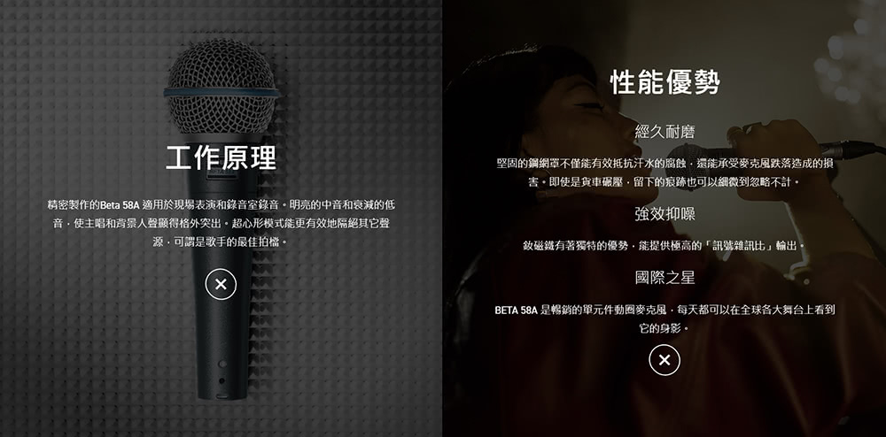 SHURE BETA 58A 動圈式無線人聲麥克風(BETA