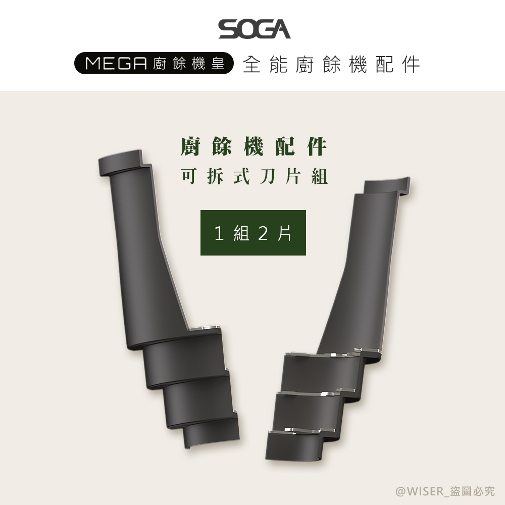 SOGA 最強十合一MEGA廚餘機皇-專用刀片組(一組2片)