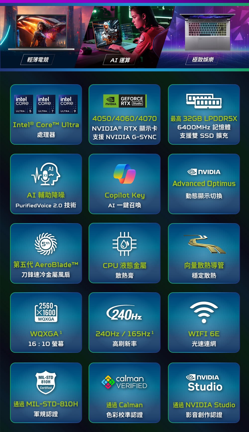 Acer 宏碁 16吋Ultra7 RTX4060 AI電競