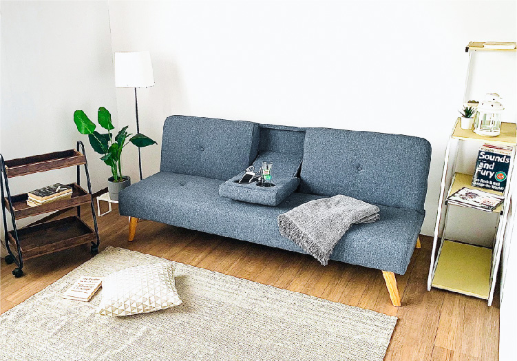 JUSTBUY 杯架加大款沙發床-附USB插座SB0005(