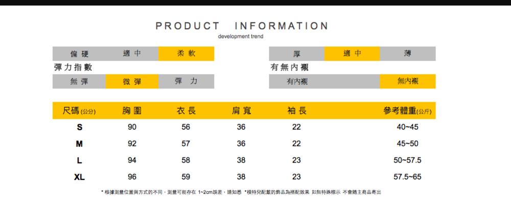 根據測量位置與方式的不同,測量可能存在 12cm誤差,請知悉模特兒配戴的飾品為搭配效果 如無特殊標示不會隨主商品寄出