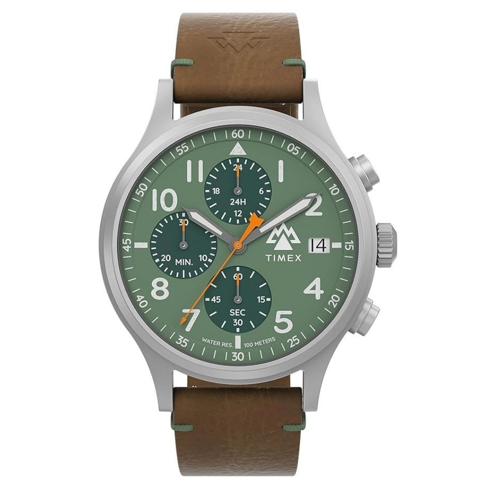 TIMEX 天美時 遠征系列 42毫米三眼計時戶外手錶 草綠