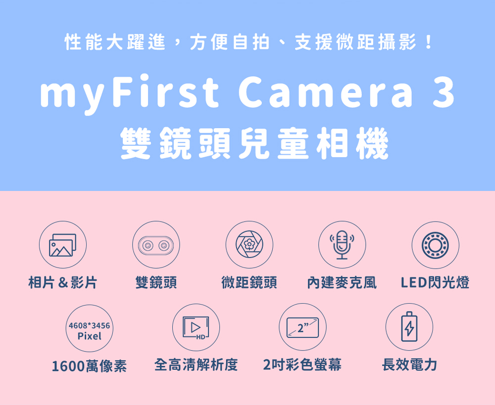 myFirst Camera 3 雙鏡頭兒童相機(1600萬