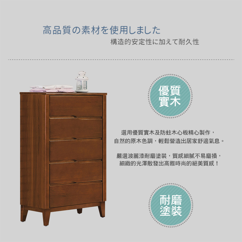 BODEN 麥森2尺實木五斗櫃/五抽收納櫃/置物櫃好評推薦