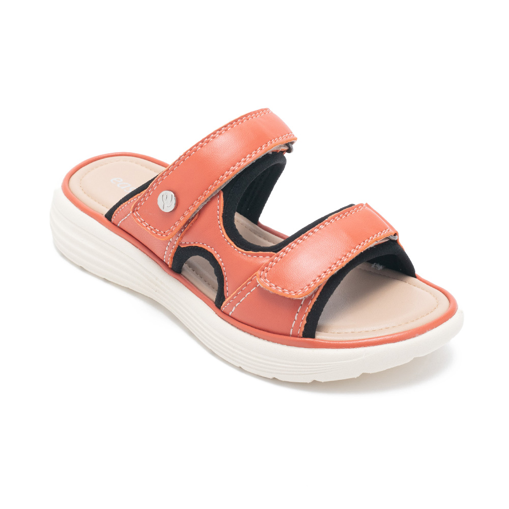 Easy Spirit REIKA 真皮舒適厚底涼拖鞋(磚紅