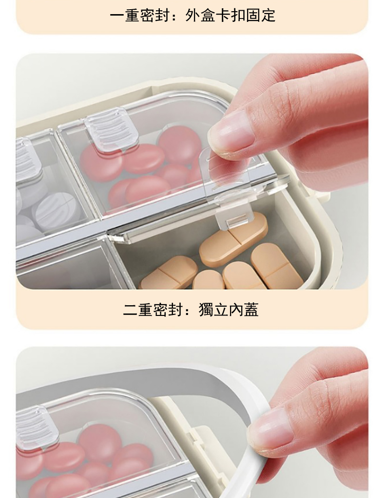 一重密封外盒卡扣固定 二重密封獨立內蓋 