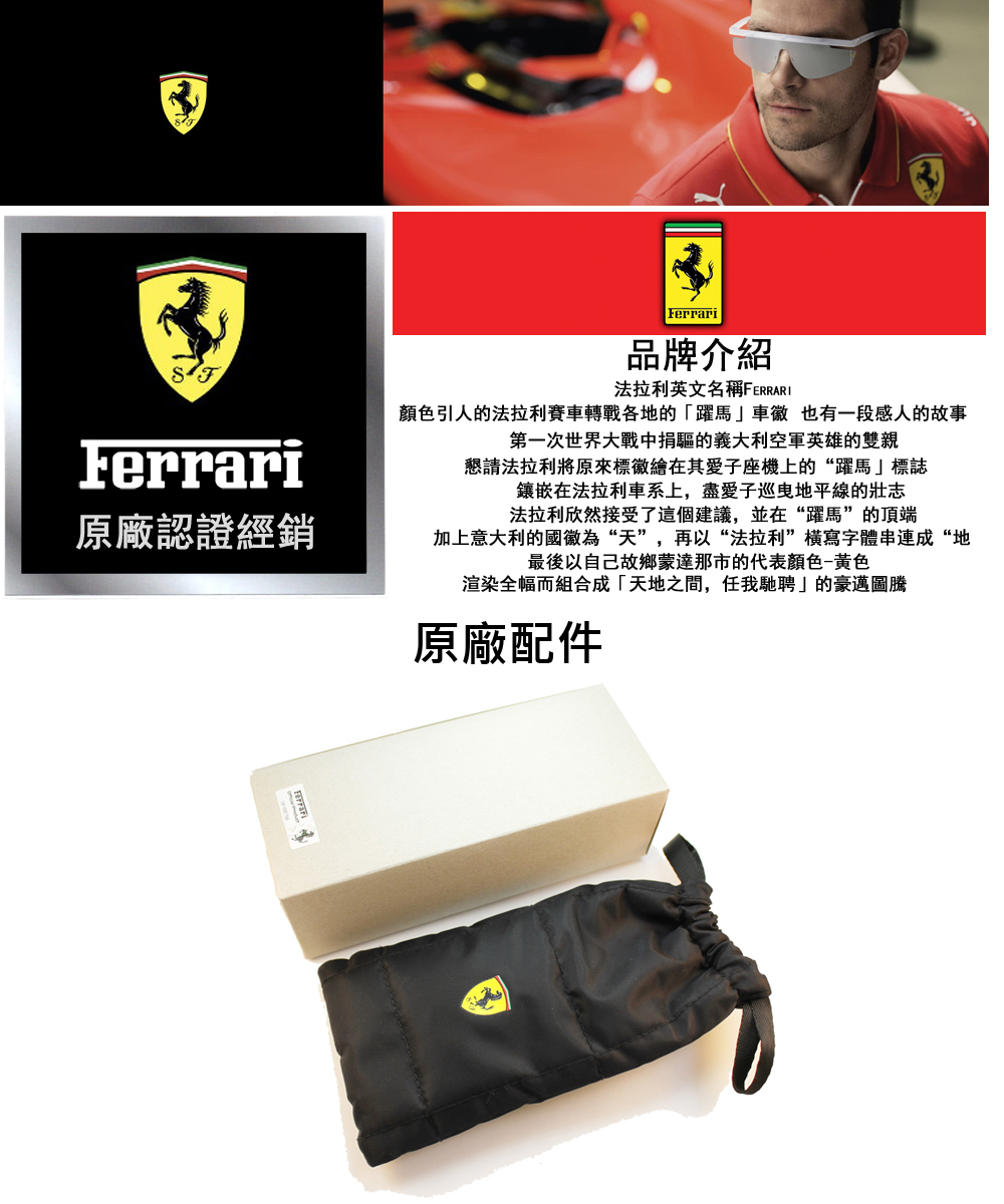 Ferrari 法拉利 亞洲版 時尚光學眼鏡 可調鼻翼 舒適