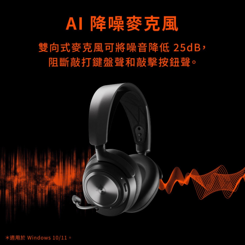 Al 降噪麥克風 雙向式麥克風可將噪音降低 25dB, 阻斷敲打鍵盤聲和敲擊按鈕聲。 適用於 Windows 1011。 