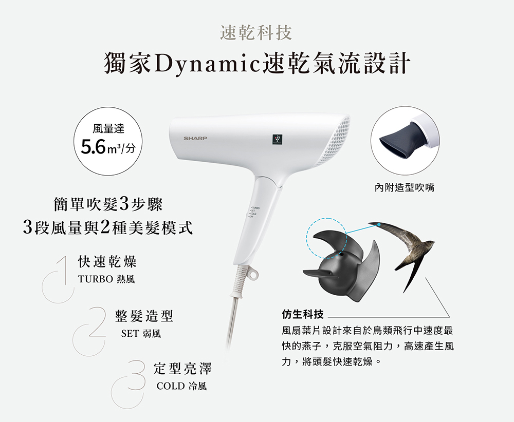 風扇葉片設計來自於鳥類飛行中速度最