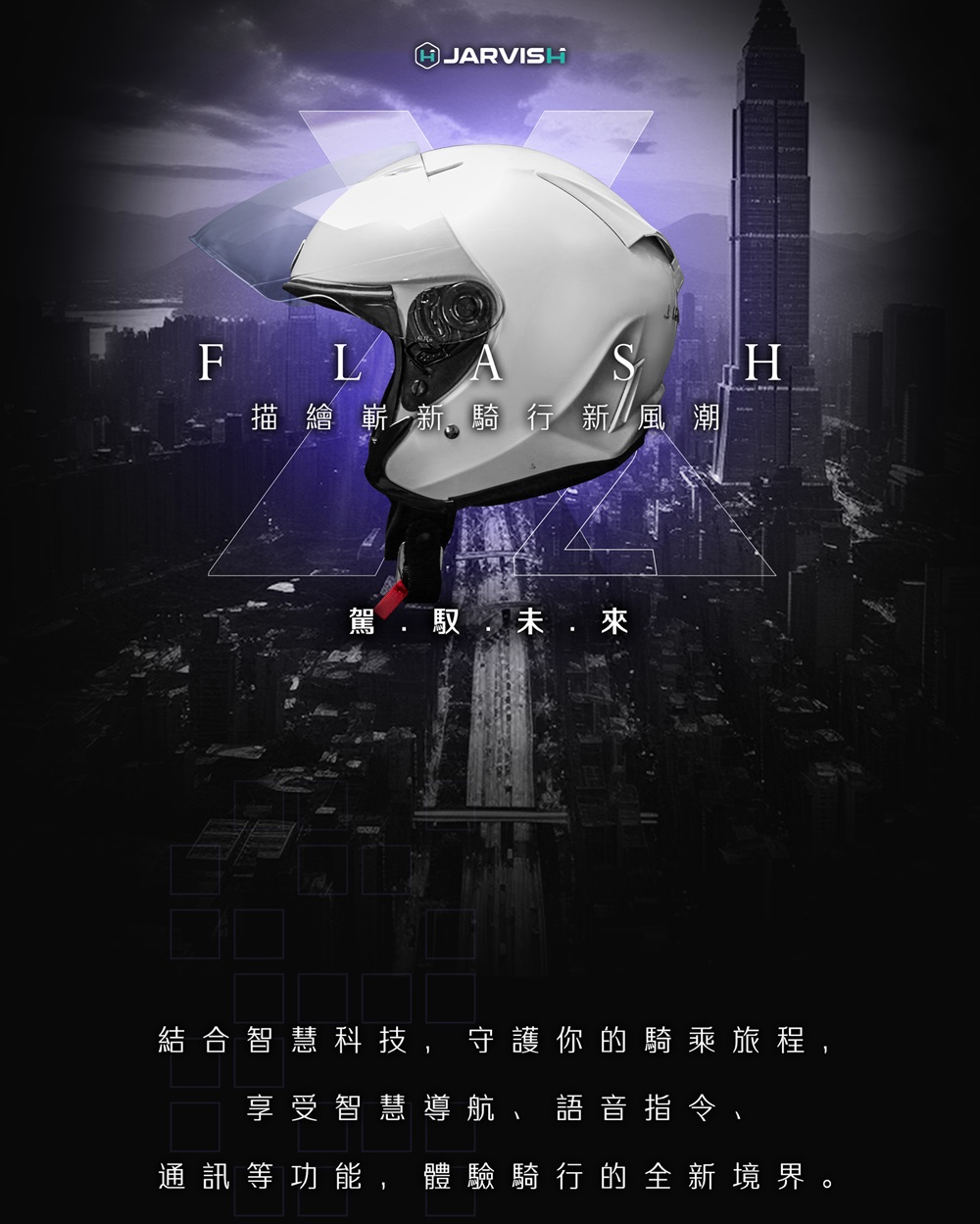 JARVISH FLASH X2 智慧安全帽內建行車紀錄器智