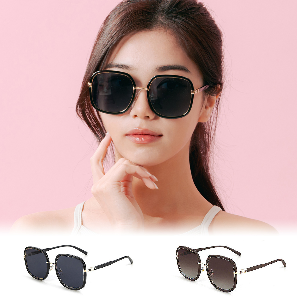 ALEGANT 韓流時尚微方圓弧設計墨鏡/UV400太陽眼鏡