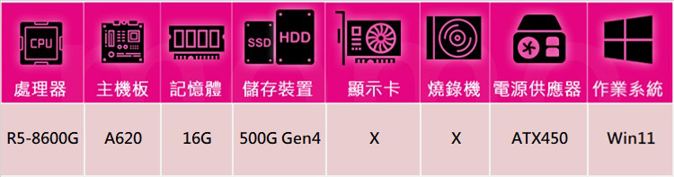 技嘉平台 R5六核 Win11{冰風暴GN06BW}文書機(