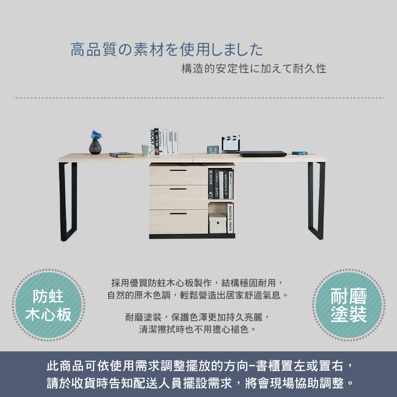 BODEN 曼珊5.9尺多功能L型伸縮書桌/工作桌/辦公桌(