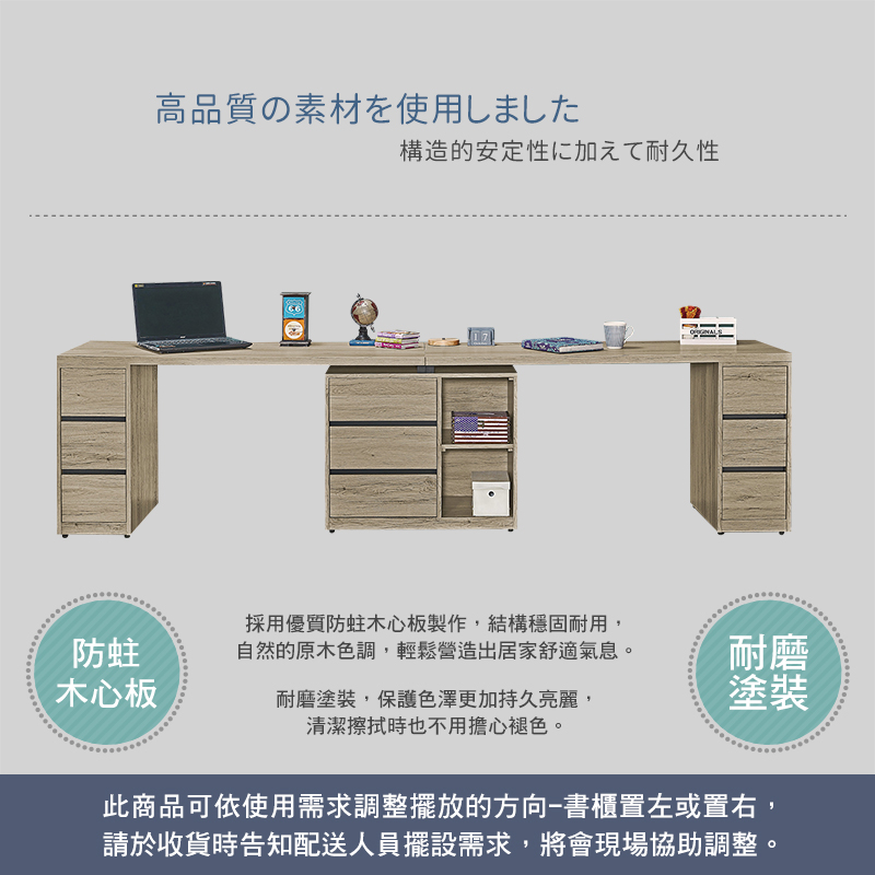 BODEN 布奇6.9尺工業風多功能L型伸縮書桌/工作桌/雙